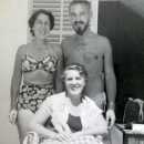 Conchita Harris, Enri and Tomas Harris at Camp de Mar (3 siblings)